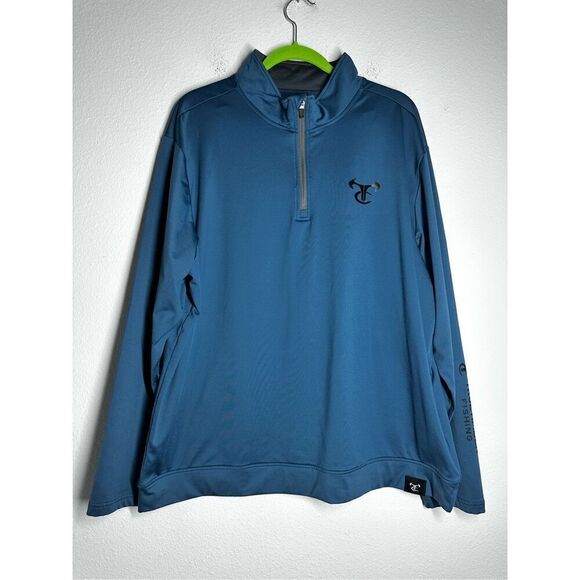 TrueTimber Quarter-Zip Long-Sleeve Pullover Men’s Size XL Blue - Picture 1 of 14